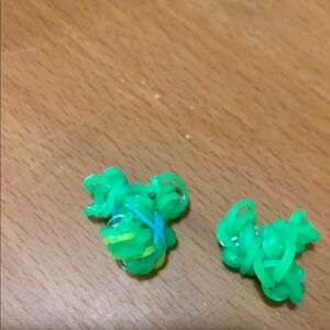 Green Rubber Band Earrings